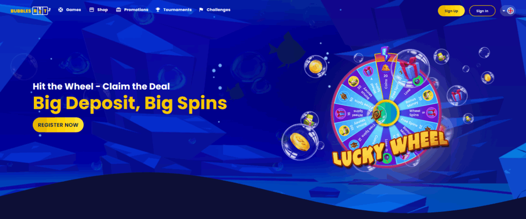 Bubbles Bet Casino Desktop Screenshot