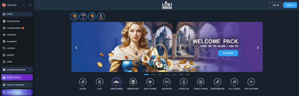 Loki Casino Desktop Screenshot