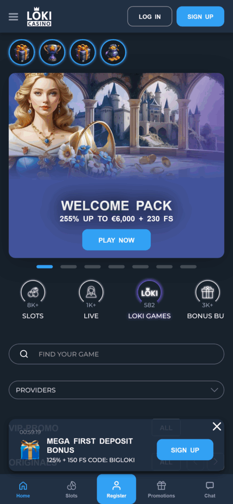 Loki Casino Mobile Screenshot