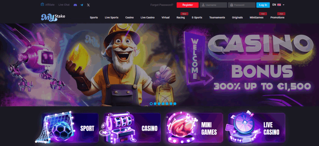 MyStake Casino Desktop Screenshot