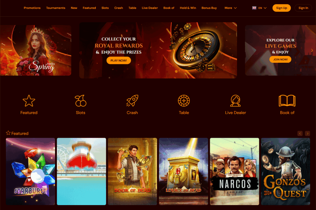 Spinscastle Casino Desktop Screenshot